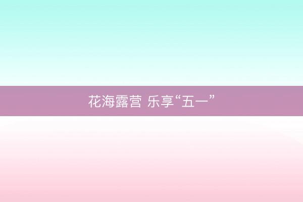 花海露营 乐享“五一”