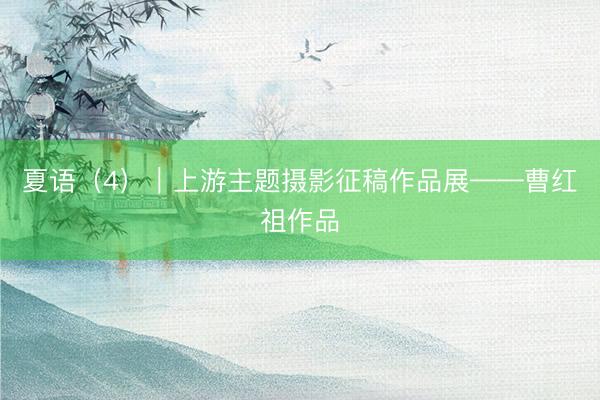 夏语（4）｜上游主题摄影征稿作品展——曹红祖作品
