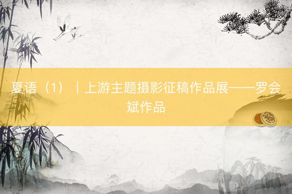 夏语（1）｜上游主题摄影征稿作品展——罗会斌作品