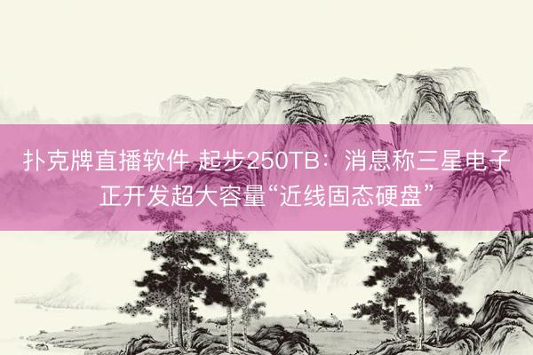 扑克牌直播软件 起步250TB：消息称三星电子正开发超大容量“近线固态硬盘”
