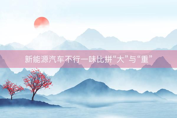 新能源汽车不行一味比拼“大”与“重”
