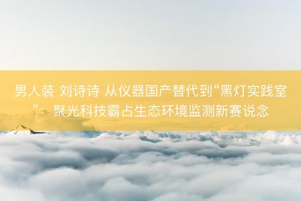 男人装 刘诗诗 从仪器国产替代到“黑灯实践室”：聚光科技霸占生态环境监测新赛说念
