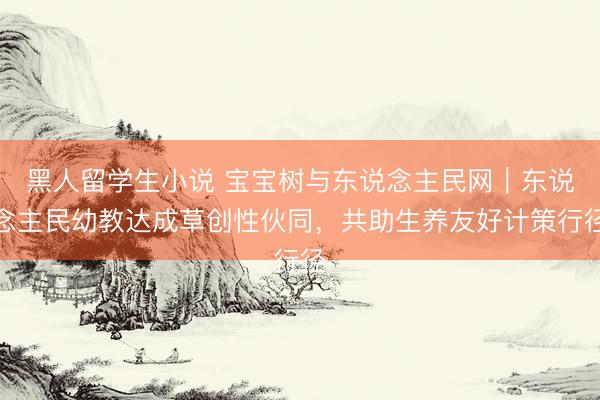 黑人留学生小说 宝宝树与东说念主民网｜东说念主民幼教达成草创性伙同，共助生养友好计策行径