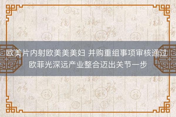 欧美片内射欧美美美妇 并购重组事项审核通过 欧菲光深远产业整合迈出关节一步