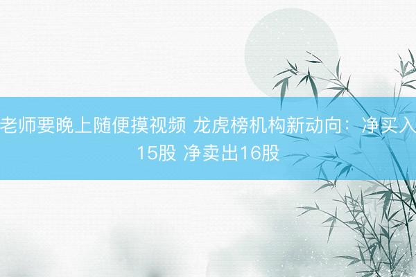 老师要晚上随便摸视频 龙虎榜机构新动向：净买入15股 净卖出16股